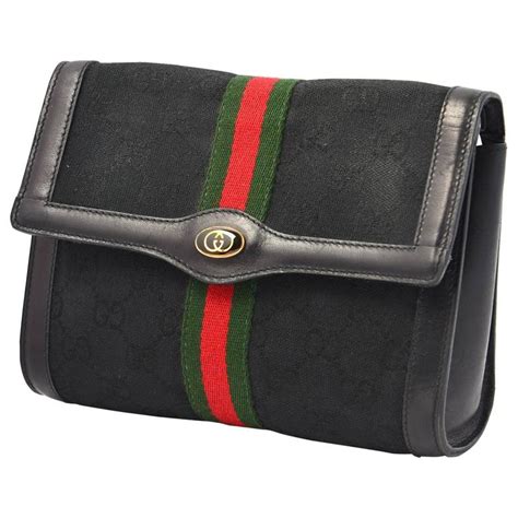 vintage black gucci clutch|Gucci handbags from 1980s.